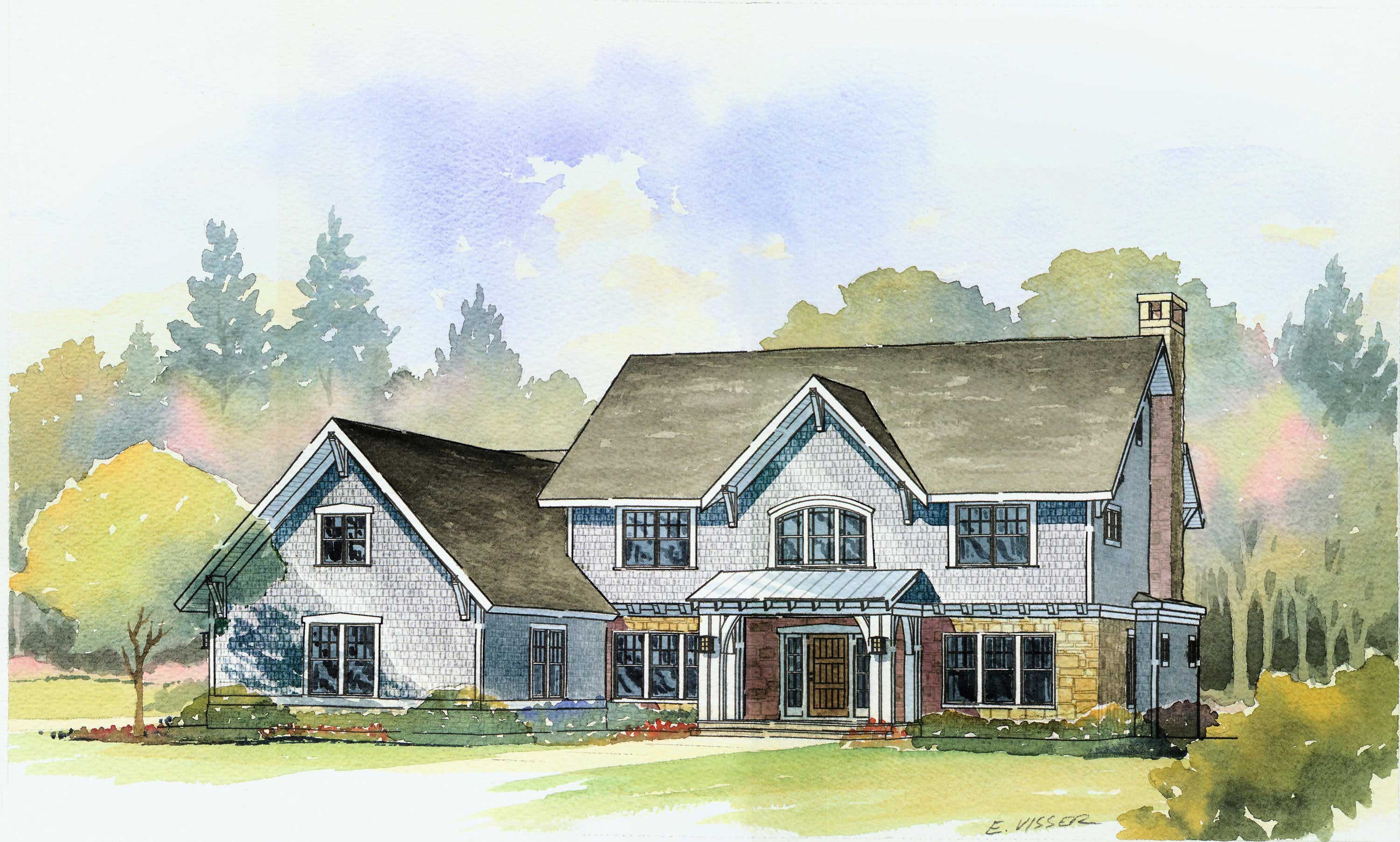 Traditional style house (ThePlanCollection: Plan #168-1057)