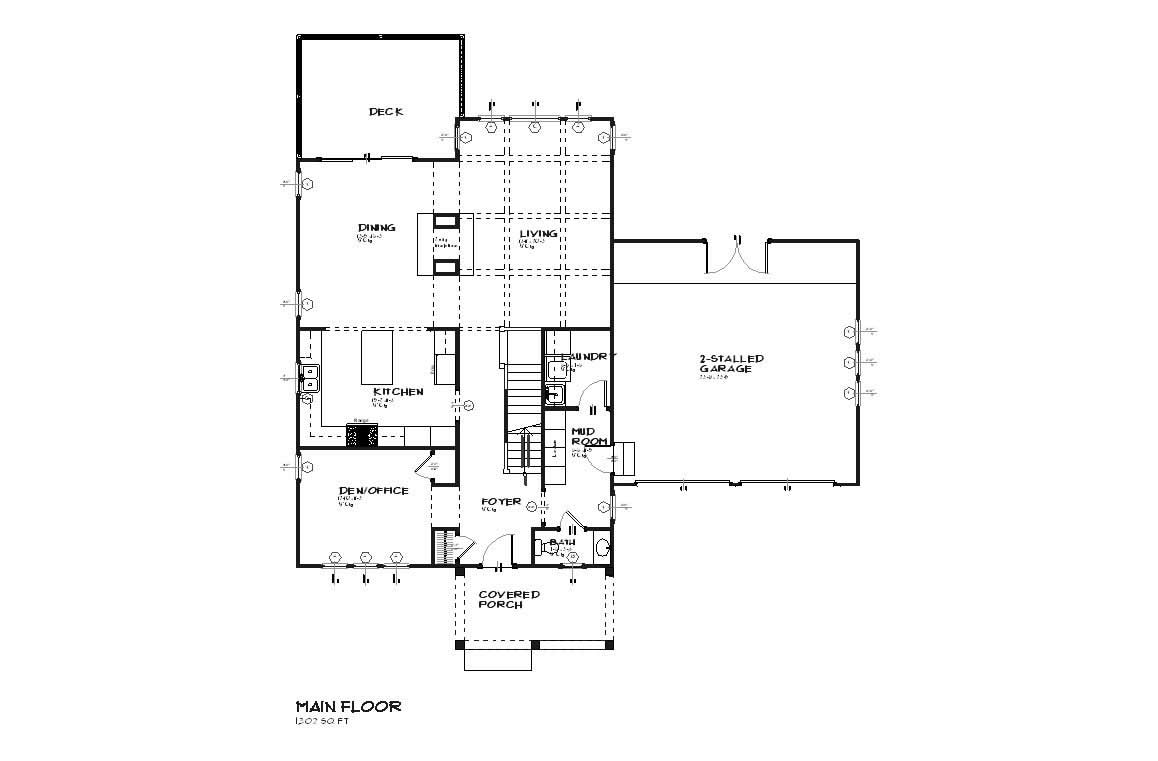 Floor Plan First Story of European Plan #168-1058