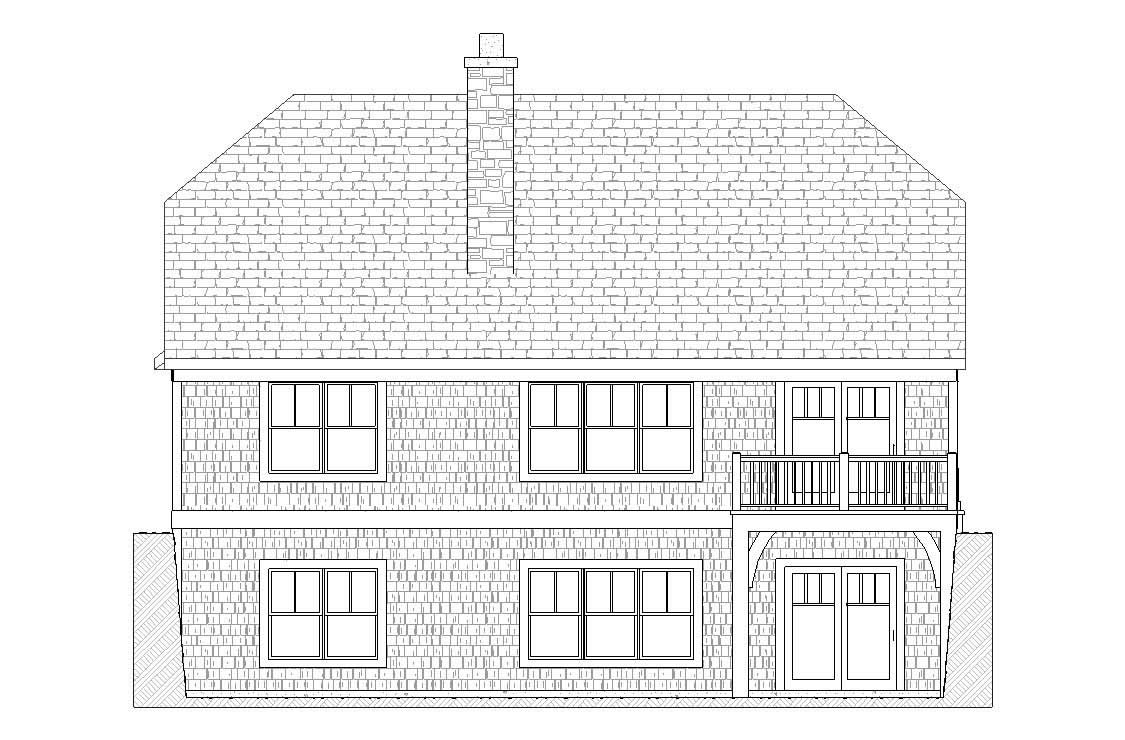 Home Plan Rear Elevation of this 2-Bedroom,2071 Sq Ft Plan -168-1060