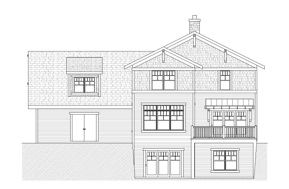 Home Plan Rear Elevation of this 3-Bedroom,2728 Sq Ft Plan -168-1061