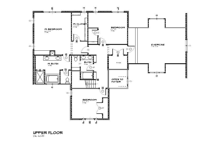 Floor Plan Second Story of Craftsman Plan #168-1062