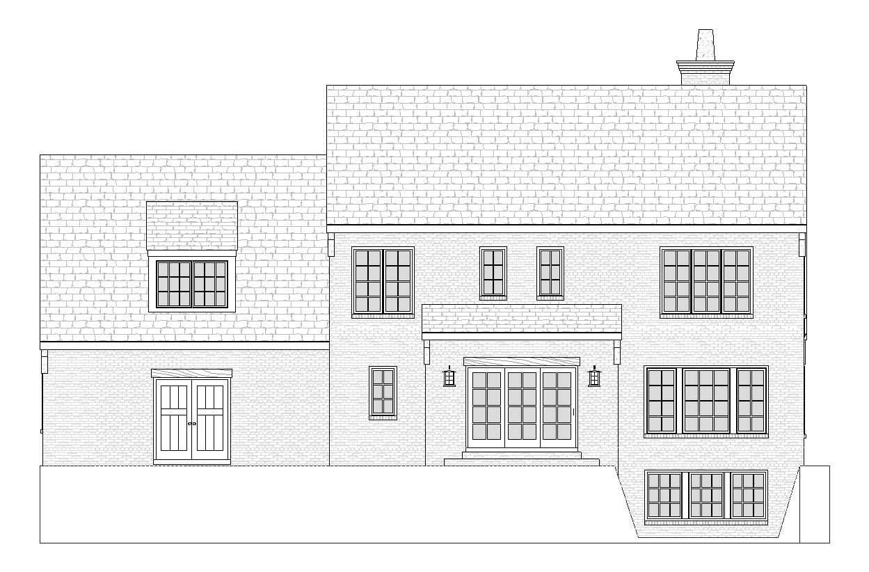Home Plan Rear Elevation of this 3-Bedroom,3185 Sq Ft Plan -168-1062