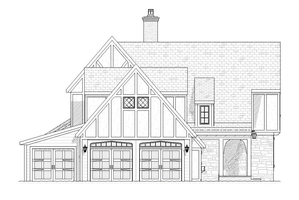 Home Plan Left Elevation of this 4-Bedroom,3238 Sq Ft Plan -168-1063