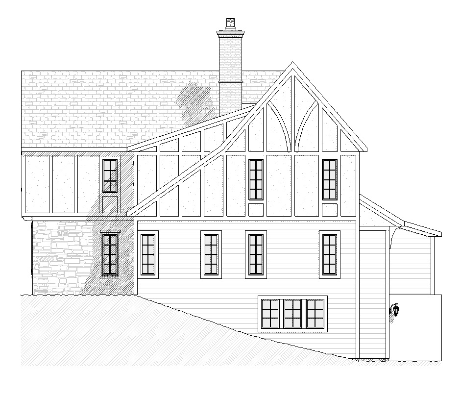 Home Plan Right Elevation of this 4-Bedroom,3238 Sq Ft Plan -168-1063