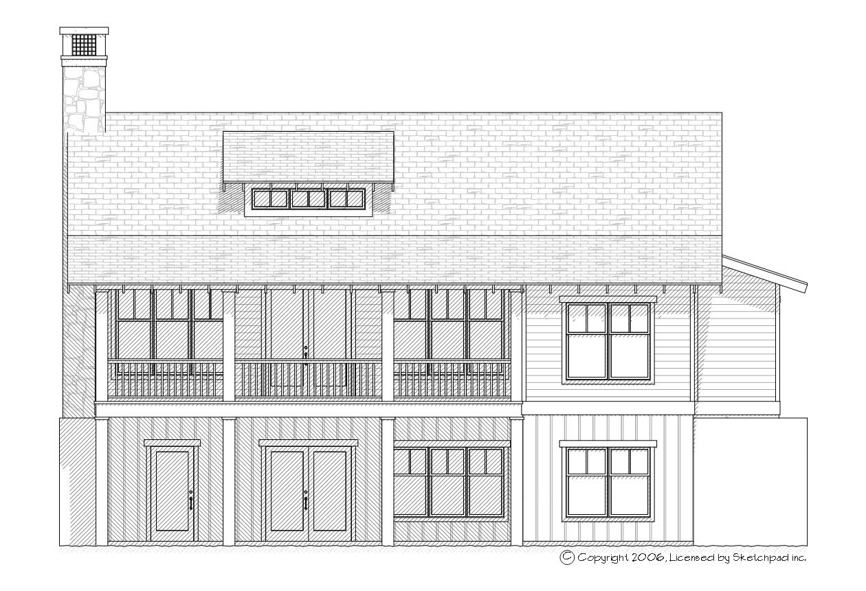 Home Plan Rear Elevation of this 3-Bedroom,2238 Sq Ft Plan -168-1064