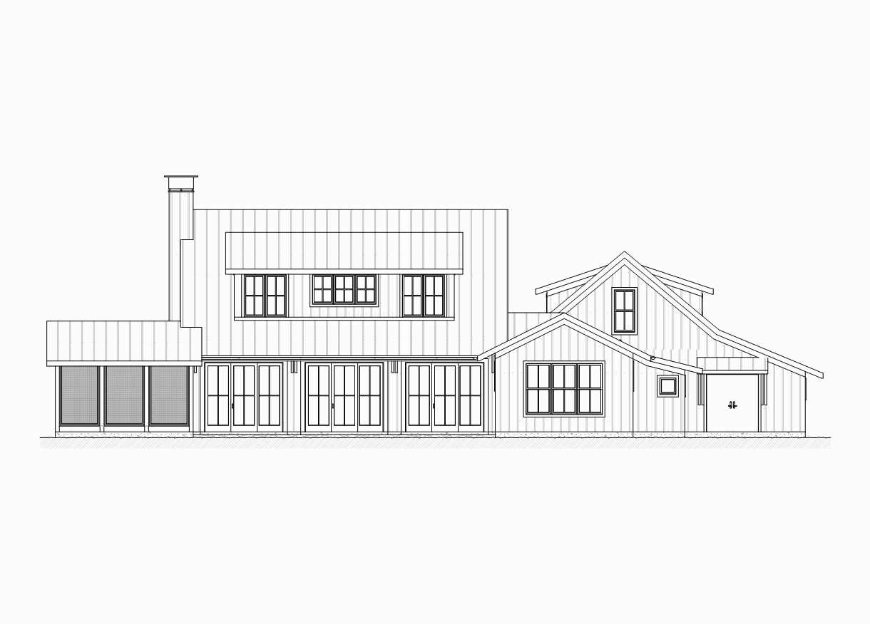 Home Plan Rear Elevation of this 3-Bedroom,2218 Sq Ft Plan -168-1065