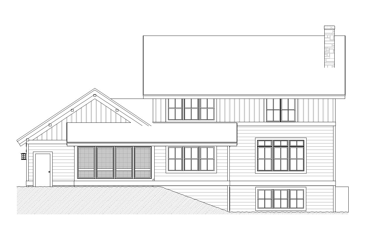 Home Plan Rear Elevation of this 3-Bedroom,2456 Sq Ft Plan -168-1069