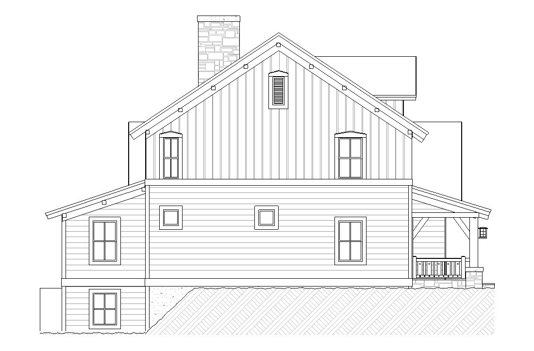 Home Plan Left Elevation of this 3-Bedroom,2456 Sq Ft Plan -168-1069