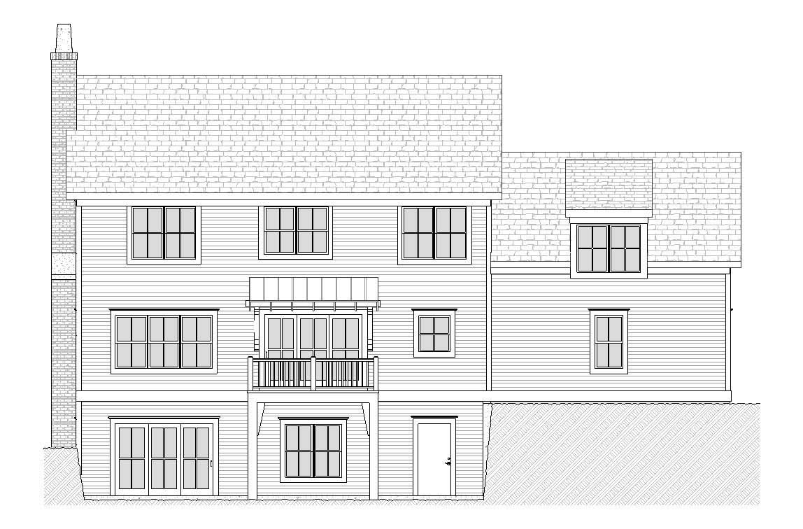 Home Plan Rear Elevation of this 3-Bedroom,2122 Sq Ft Plan -168-1071