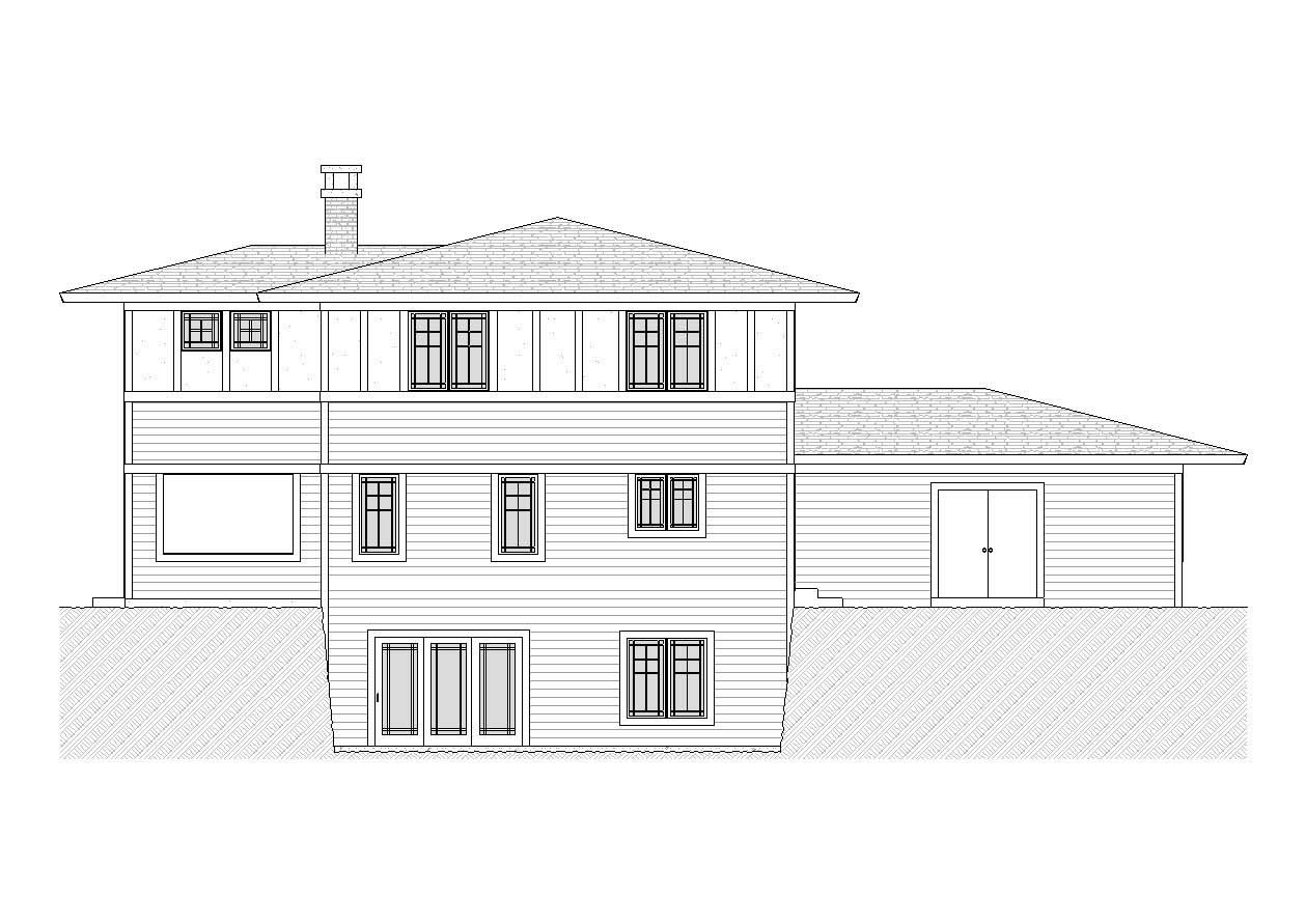 Home Plan Rear Elevation of this 3-Bedroom,2412 Sq Ft Plan -168-1074