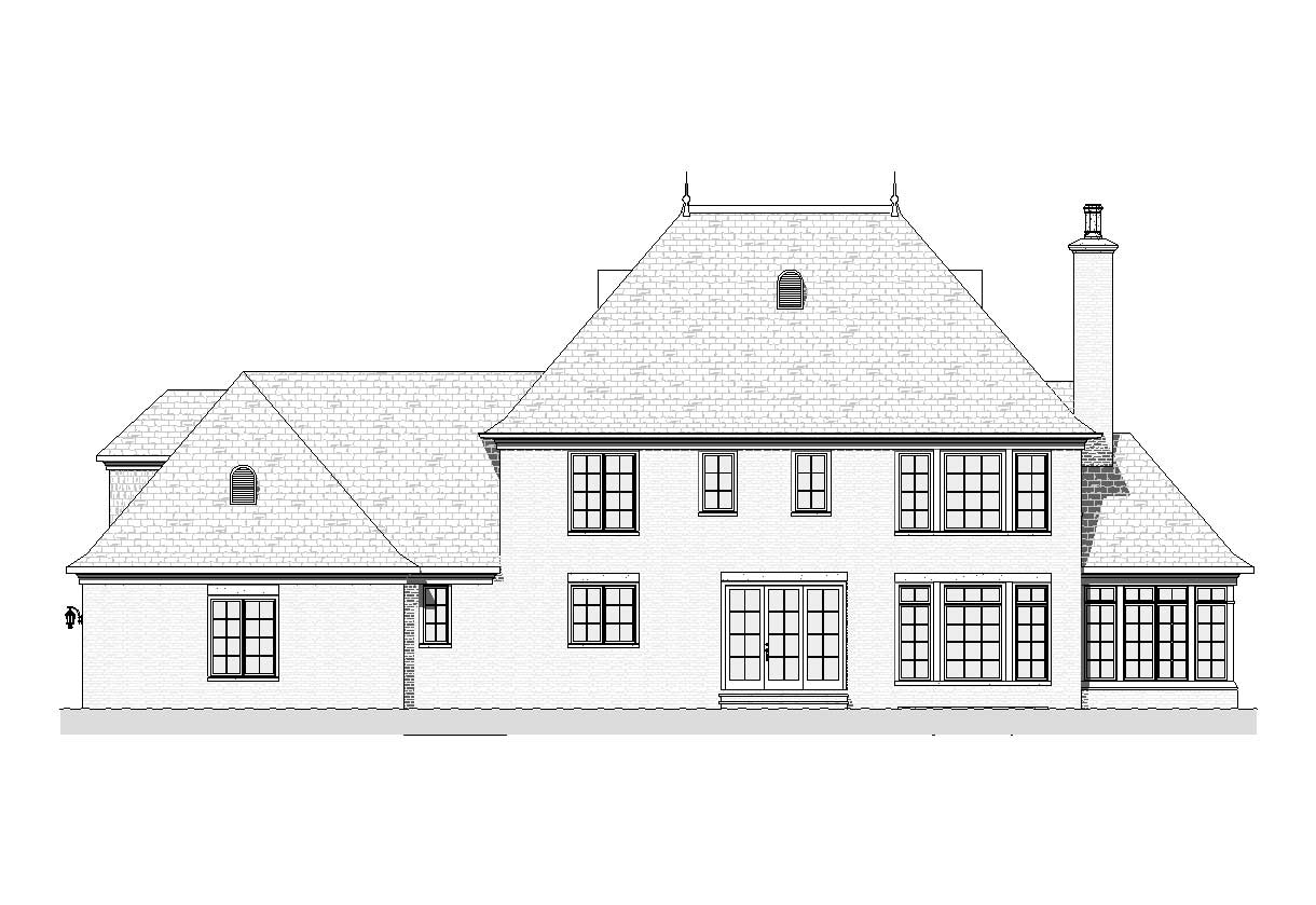 Home Plan Rear Elevation of this 4-Bedroom,3623 Sq Ft Plan -168-1075