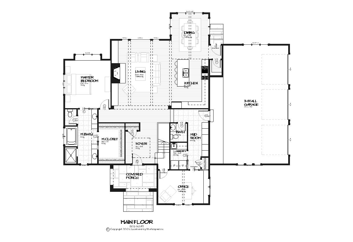 Floor Plan First Story of Contemporary Plan #168-1076