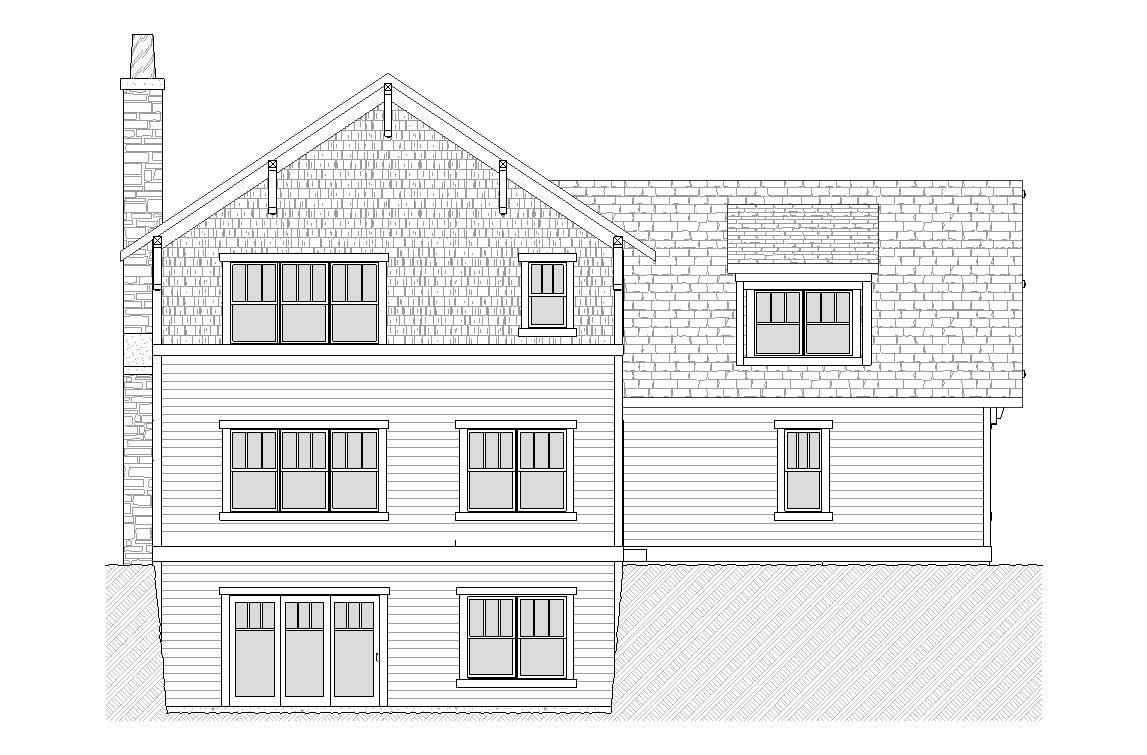 Home Plan Rear Elevation of this 3-Bedroom,1939 Sq Ft Plan -168-1078