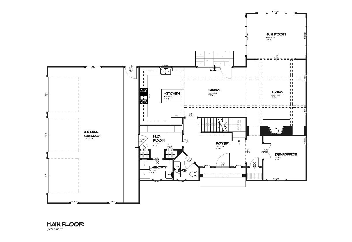 Floor Plan First Story of Country Plan #168-1079