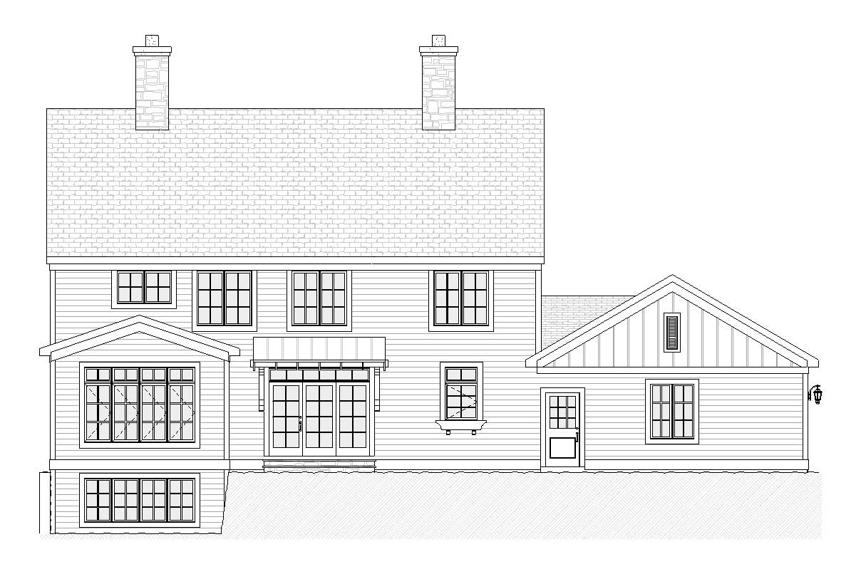 Home Plan Rear Elevation of this 4-Bedroom,2810 Sq Ft Plan -168-1079
