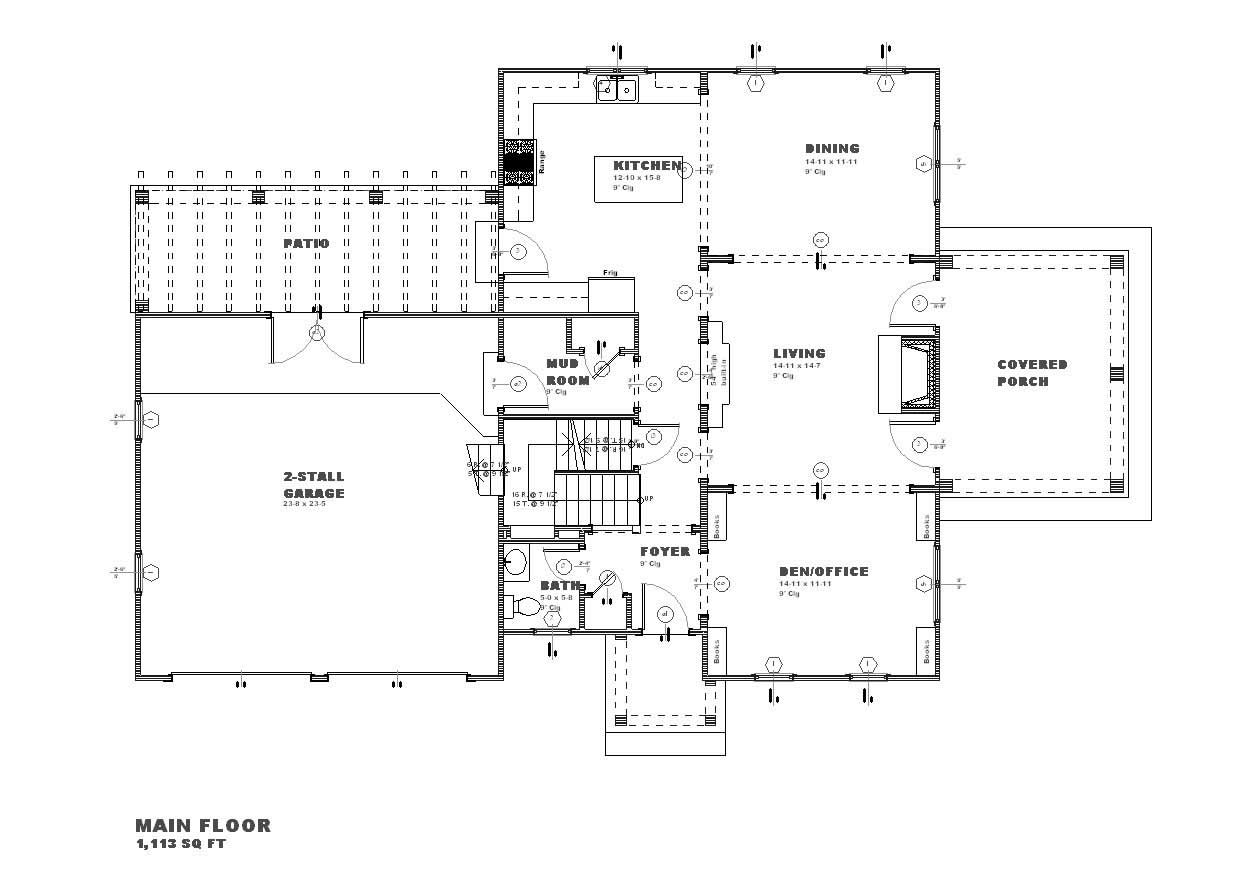 Floor Plan First Story of European Plan #168-1080