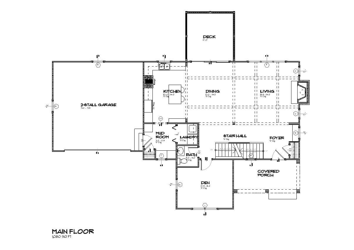 Floor Plan First Story of Country Plan #168-1081