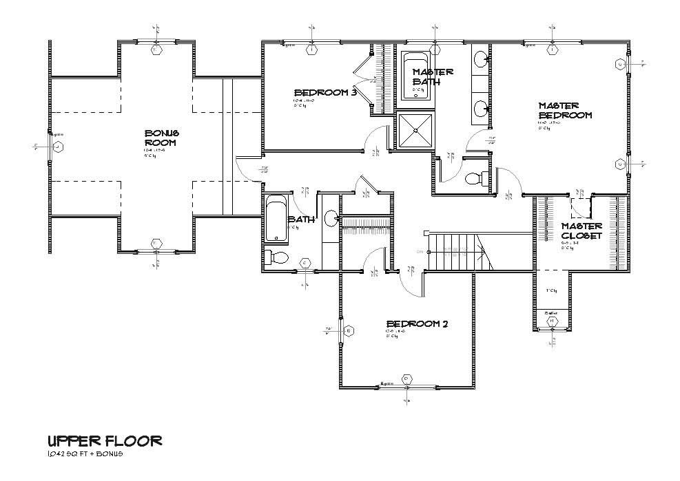 Floor Plan Second Story of Country Plan #168-1081