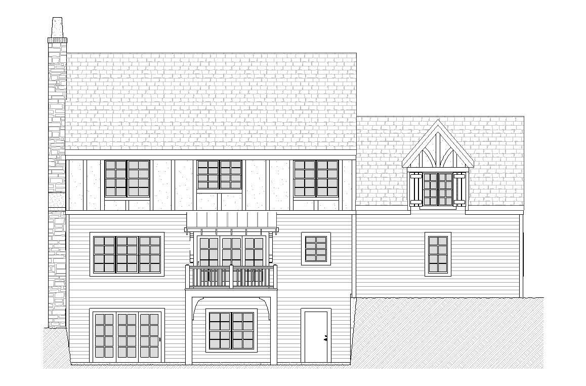 Home Plan Rear Elevation of this 3-Bedroom,2122 Sq Ft Plan -168-1081