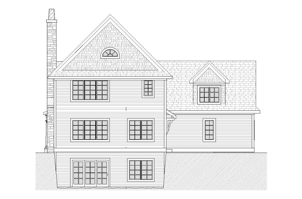 Home Plan Rear Elevation of this 4-Bedroom,1920 Sq Ft Plan -168-1083