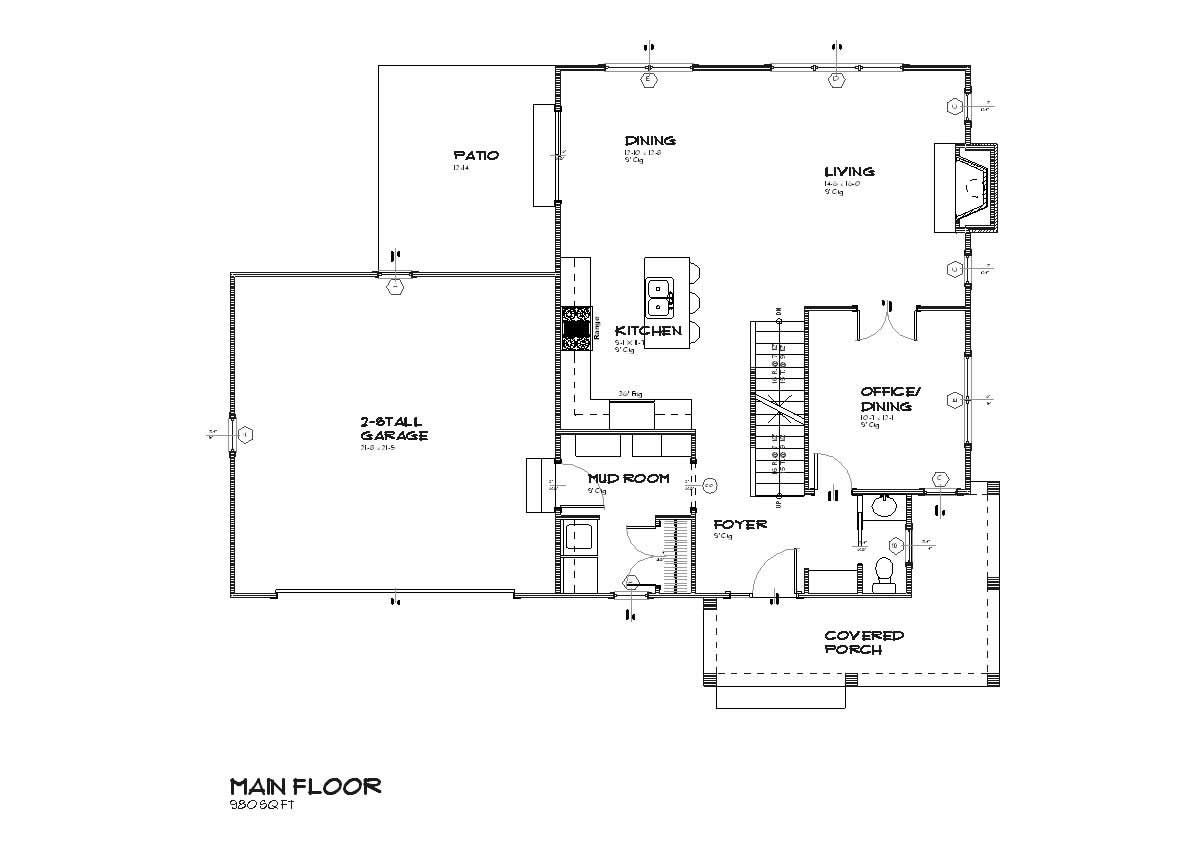 Floor Plan First Story of Country Plan #168-1084