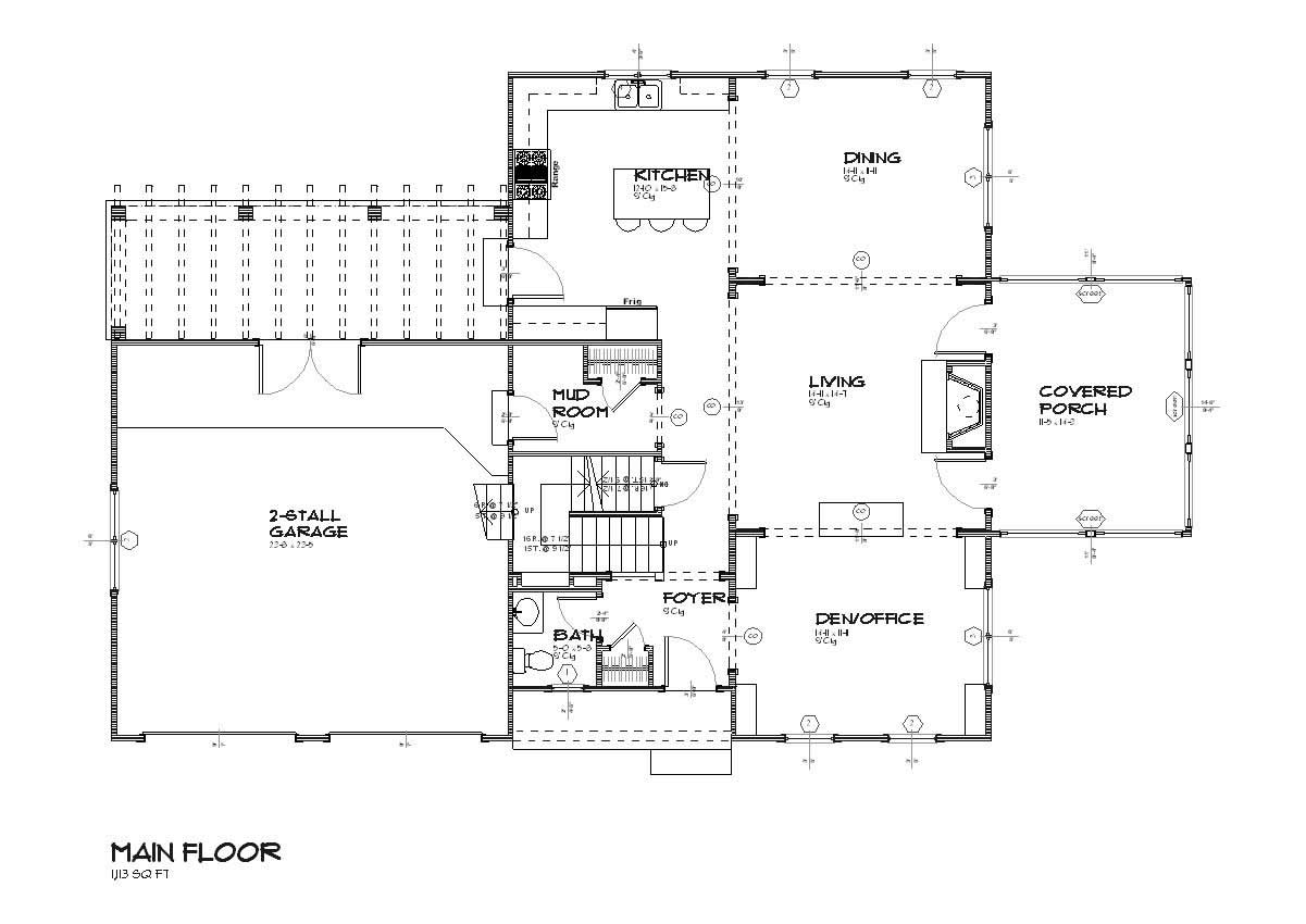 Floor Plan First Story of Country Plan #168-1085