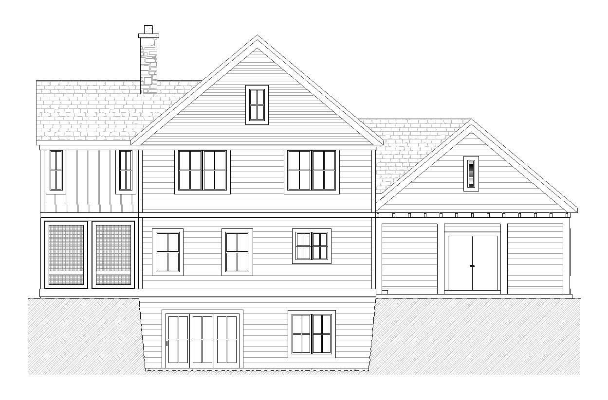 Home Plan Rear Elevation of this 3-Bedroom,2412 Sq Ft Plan -168-1085