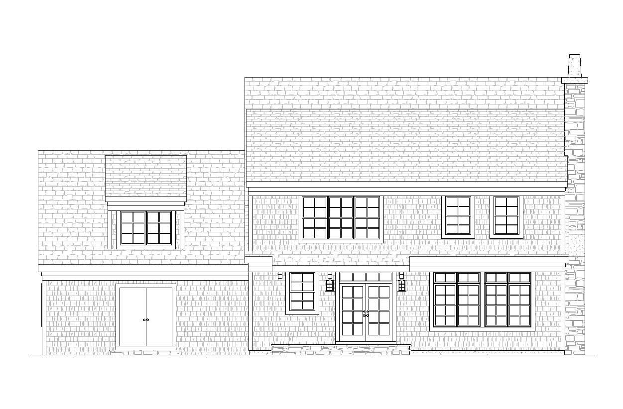 Home Plan Rear Elevation of this 3-Bedroom,2862 Sq Ft Plan -168-1087