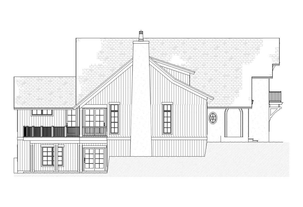 Home Plan Left Elevation of this 4-Bedroom,3086 Sq Ft Plan -168-1088