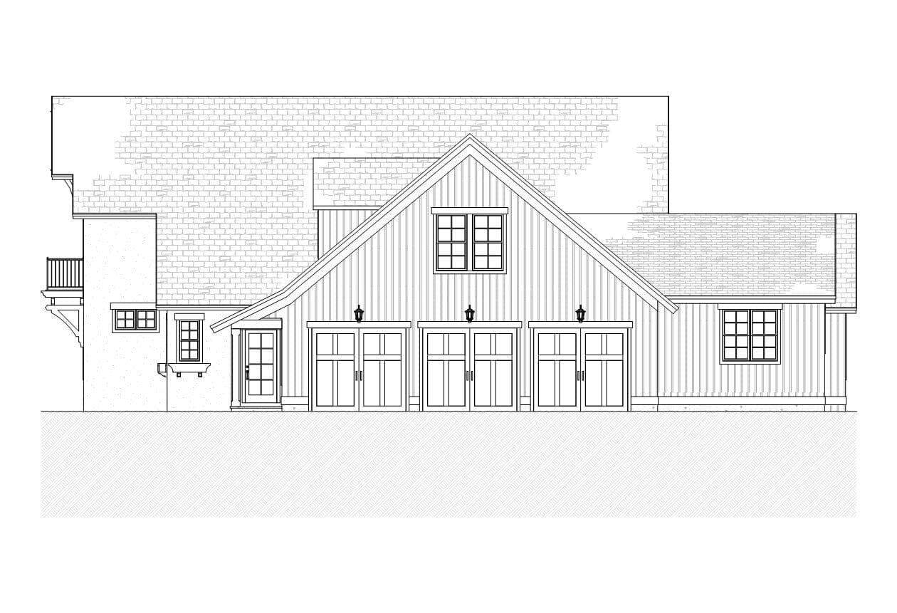Home Plan Right Elevation of this 4-Bedroom,3086 Sq Ft Plan -168-1088