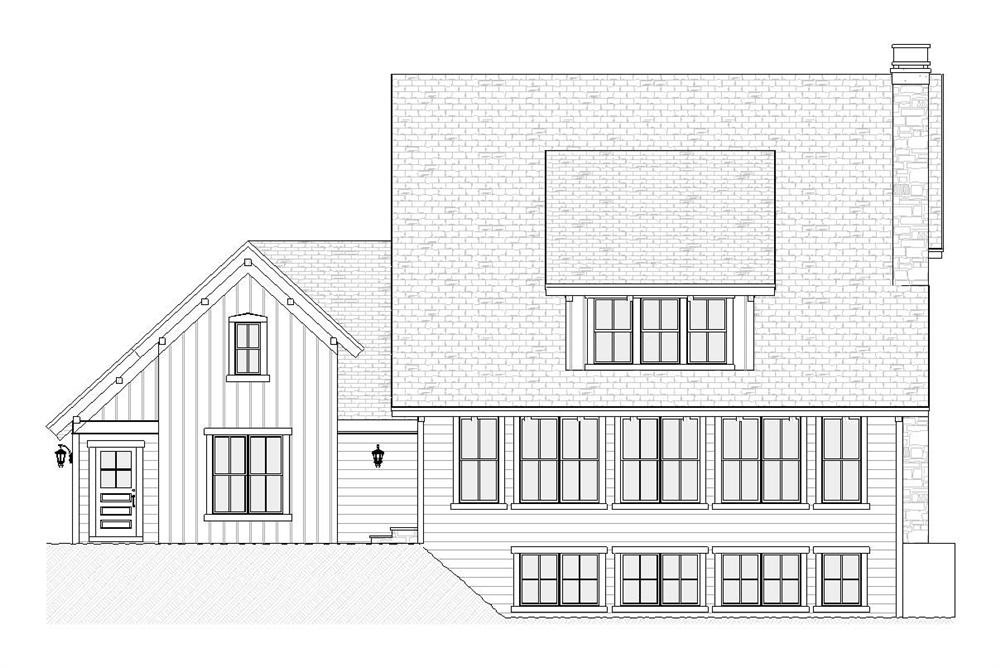 Home Plan Rear Elevation of this 4-Bedroom,2968 Sq Ft Plan -168-1089