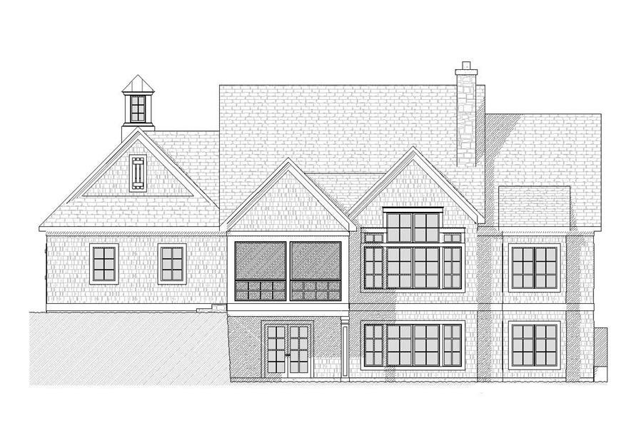 Home Plan Rear Elevation of this 3-Bedroom,3150 Sq Ft Plan -168-1090
