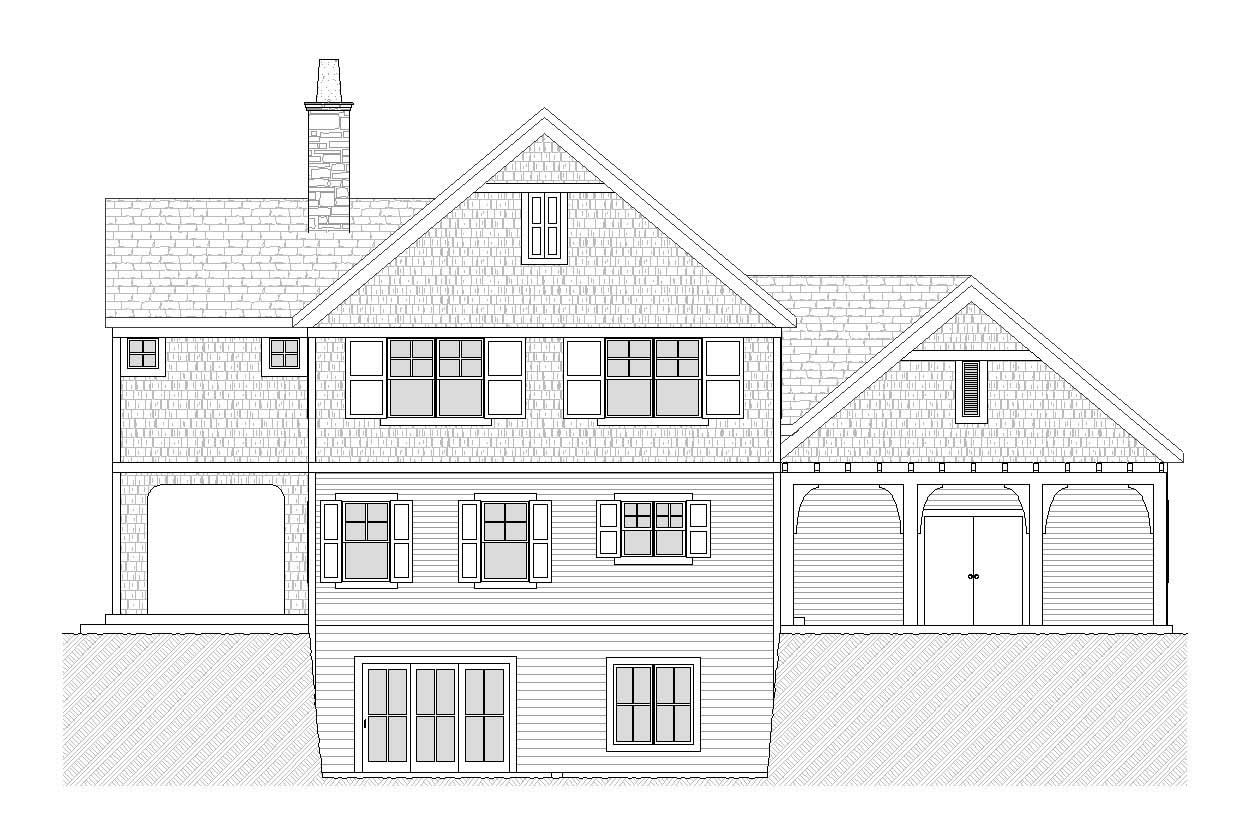 Home Plan Rear Elevation of this 3-Bedroom,2412 Sq Ft Plan -168-1091