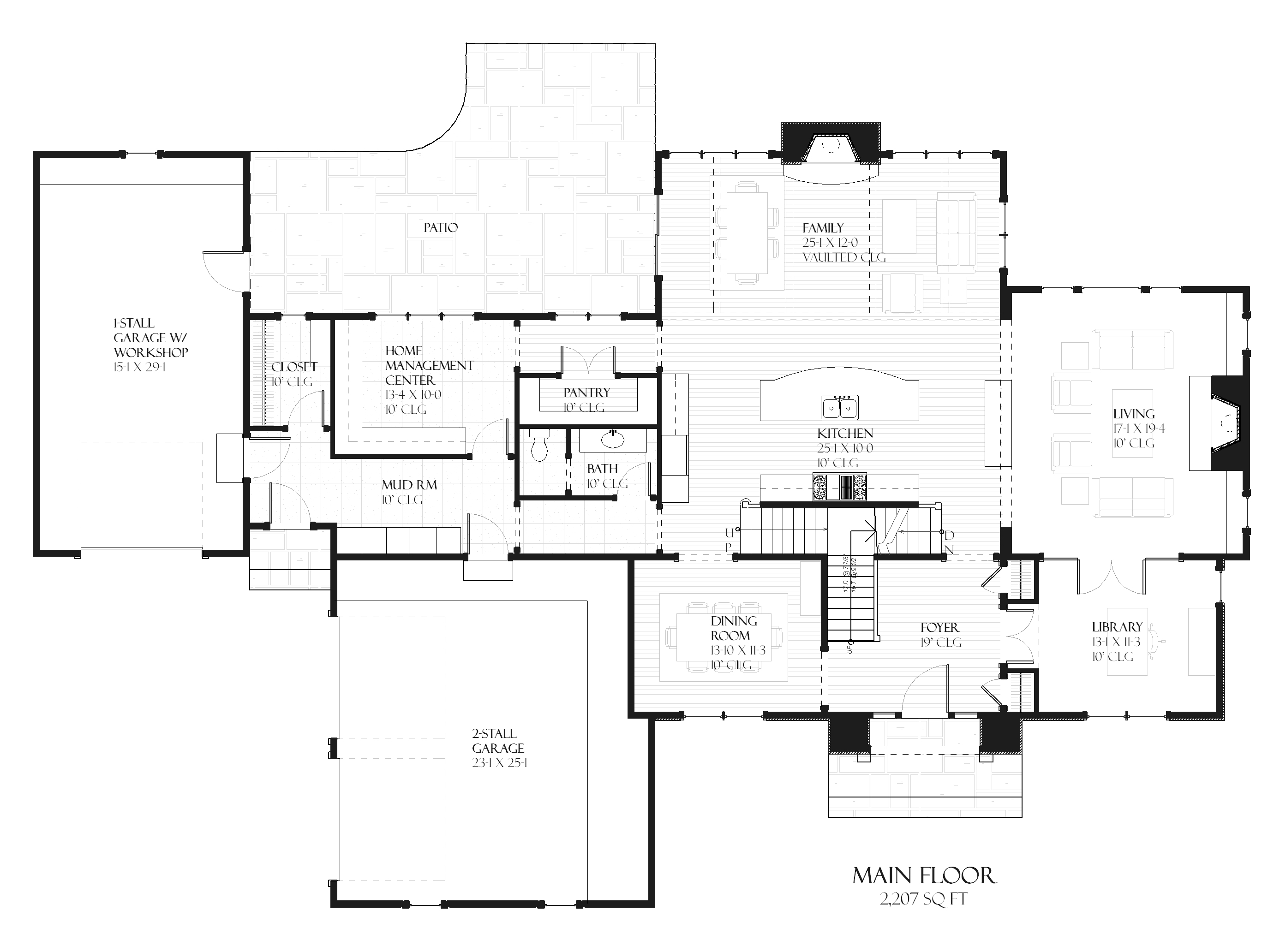 Floor Plan First Story of Country Plan #168-1092