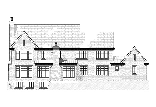 Home Plan Rear Elevation of this 4-Bedroom,3790 Sq Ft Plan -168-1092
