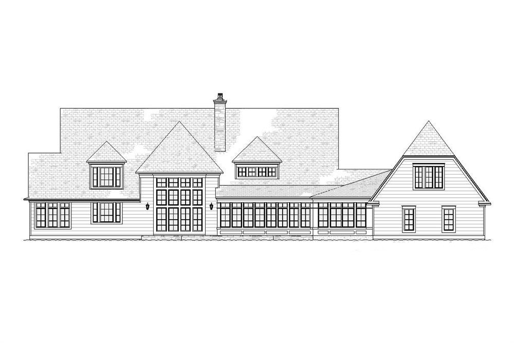Home Plan Rear Elevation of this 4-Bedroom,4635 Sq Ft Plan -168-1093