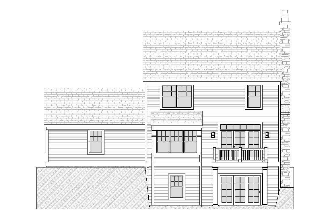 Home Plan Rear Elevation of this 3-Bedroom,1810 Sq Ft Plan -168-1094