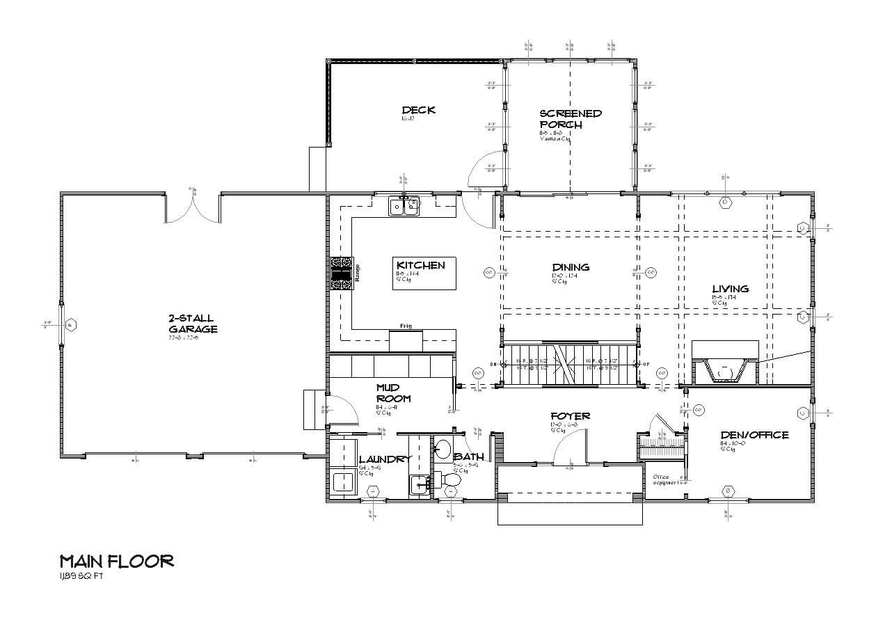 Floor Plan First Story of Craftsman Plan #168-1096