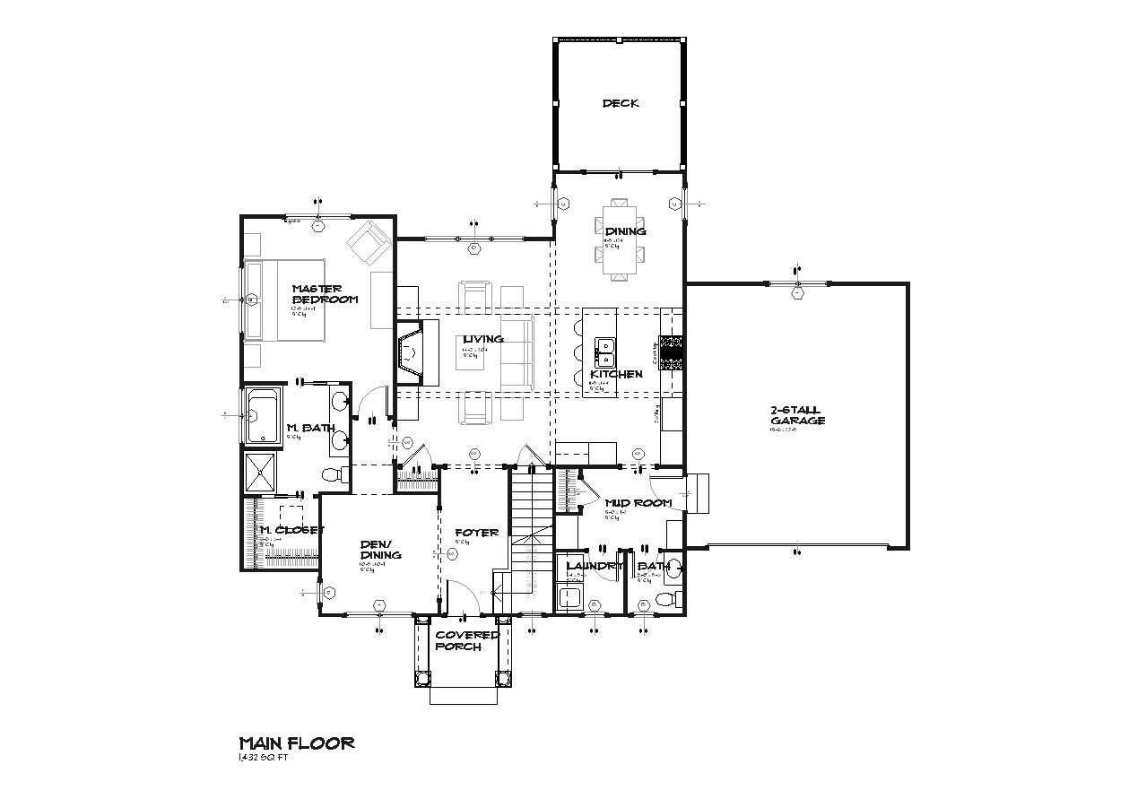 Floor Plan Second Story of Country Plan #168-1097