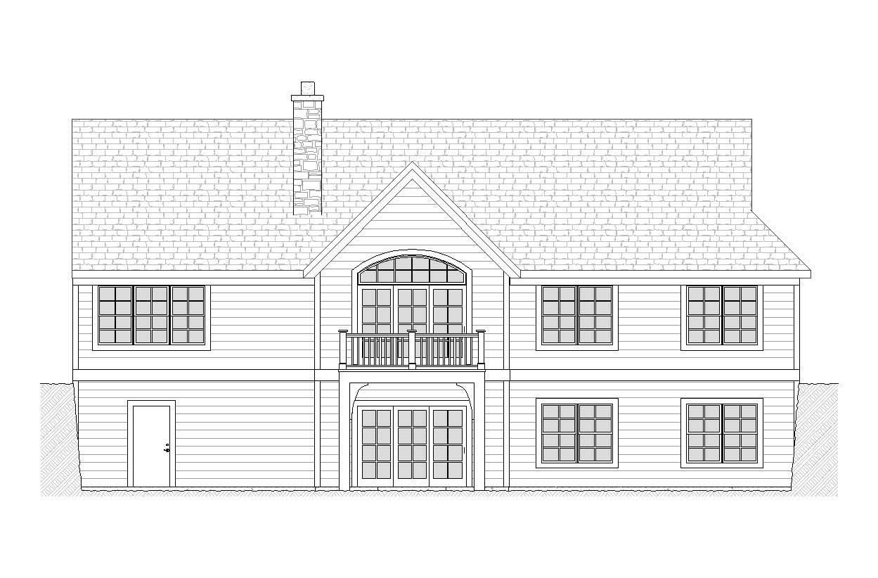 Home Plan Rear Elevation of this 5-Bedroom,2657 Sq Ft Plan -168-1098
