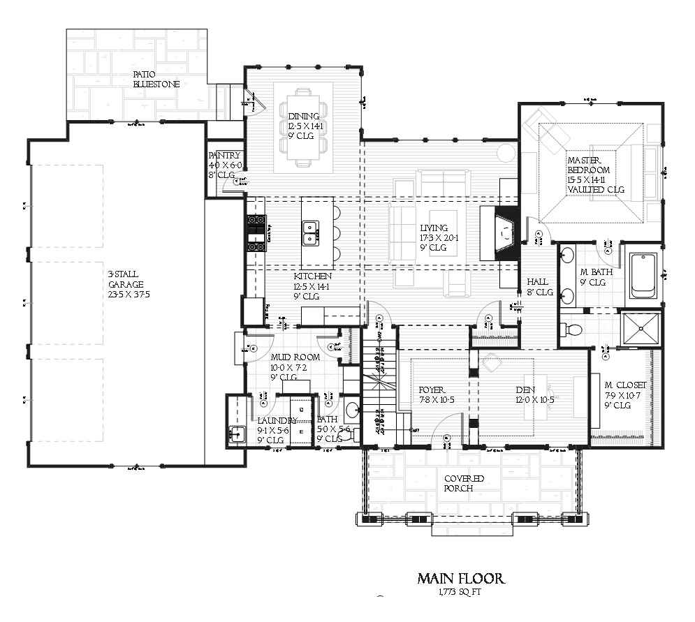 Floor Plan First Story of Contemporary Plan #168-1099