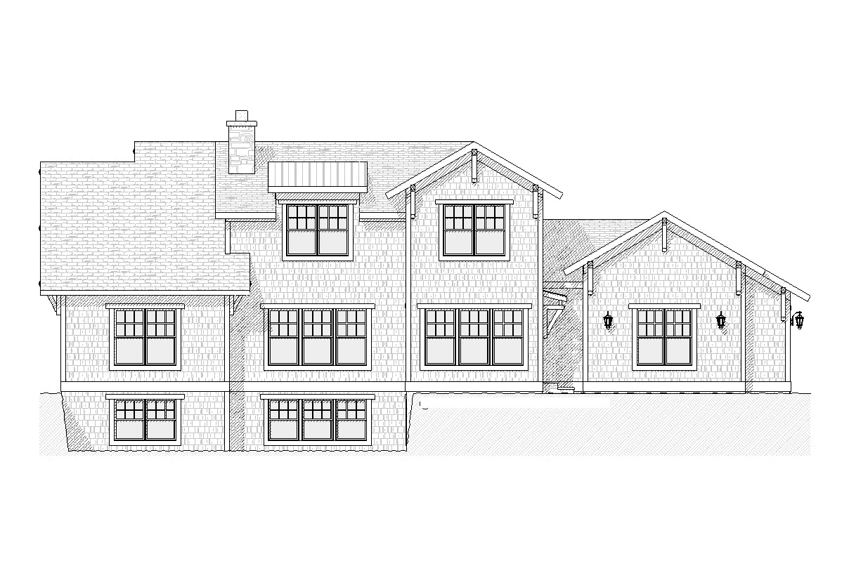 Home Plan Rear Elevation of this 4-Bedroom,2609 Sq Ft Plan -168-1099