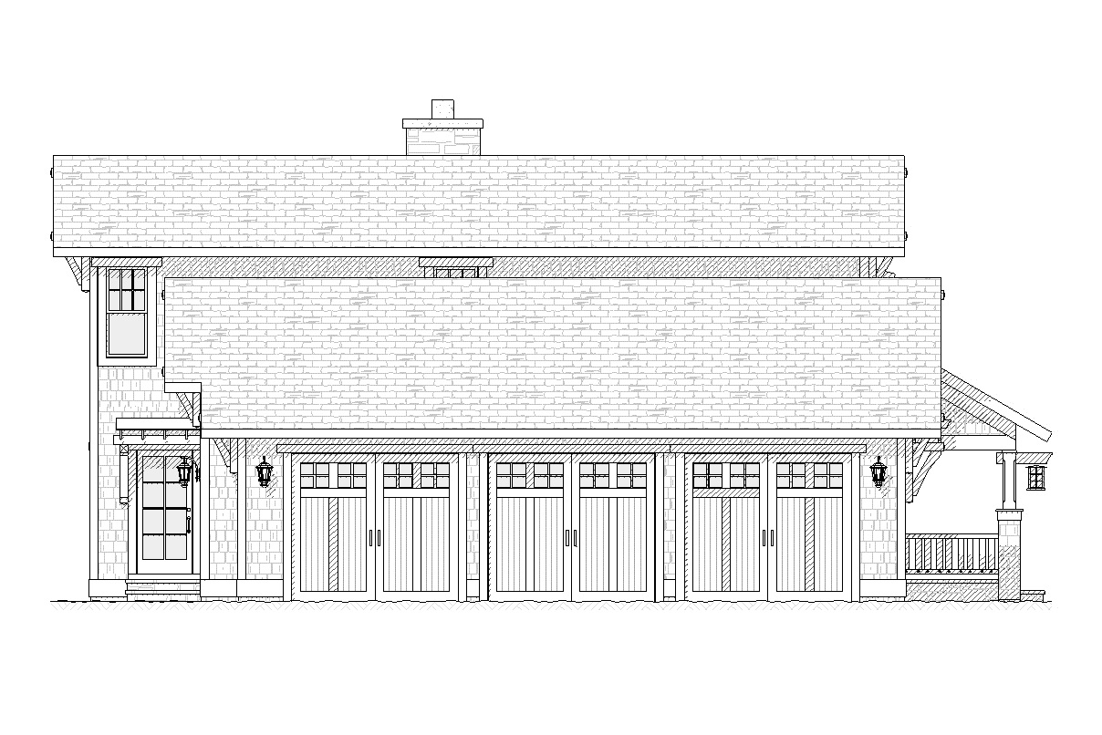 Home Plan Left Elevation of this 4-Bedroom,2609 Sq Ft Plan -168-1099