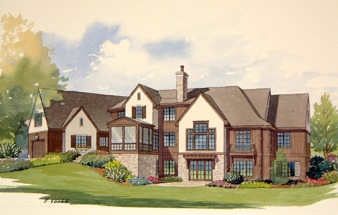 Rear View of this 3-Bedroom, 3559 Sq Ft Plan - 168-1104