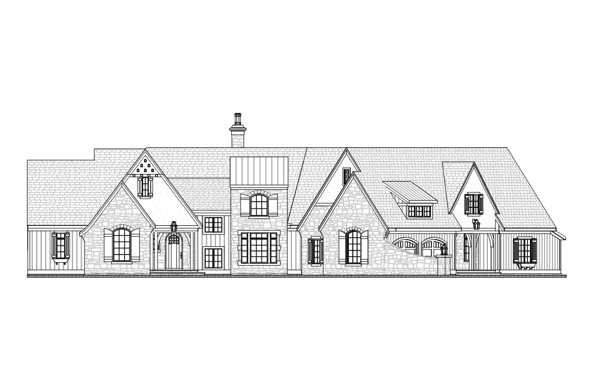 Home Plan Front Elevation of this 3-Bedroom,3559 Sq Ft Plan -168-1104