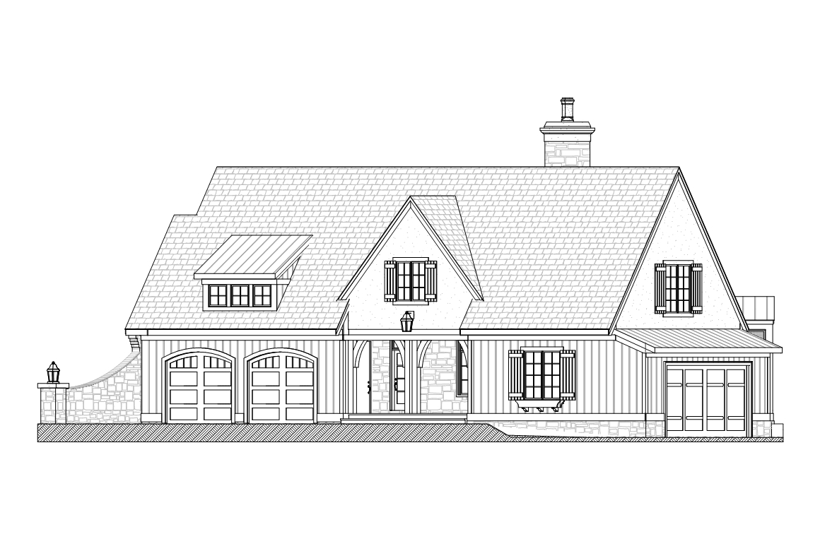 Home Plan Right Elevation of this 3-Bedroom,3559 Sq Ft Plan -168-1104