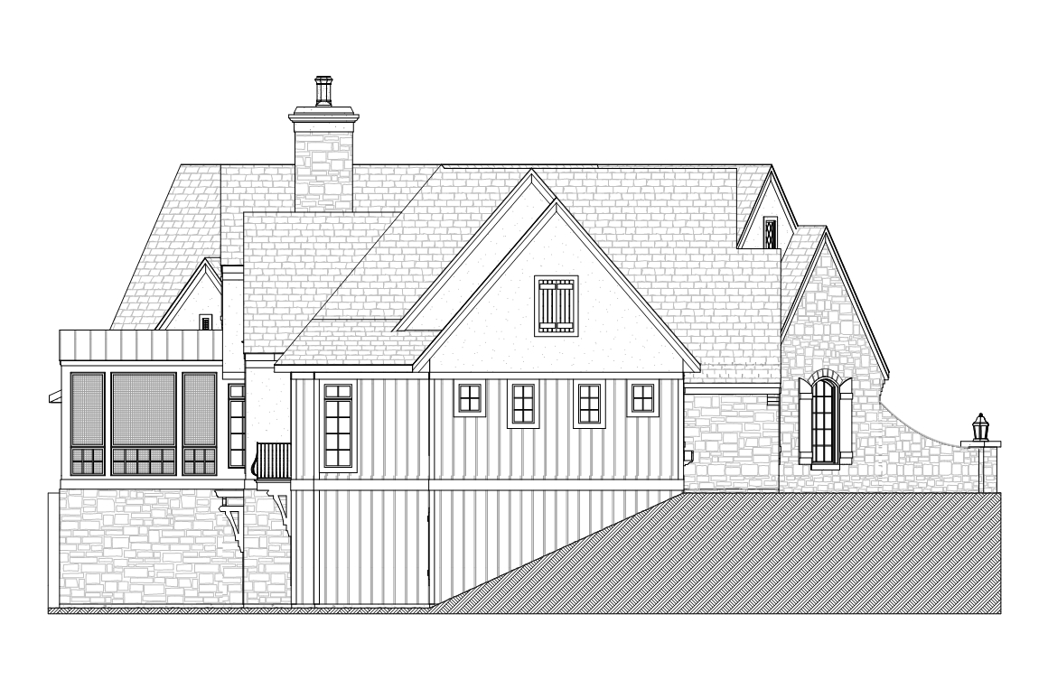 Home Plan Left Elevation of this 3-Bedroom,3559 Sq Ft Plan -168-1104