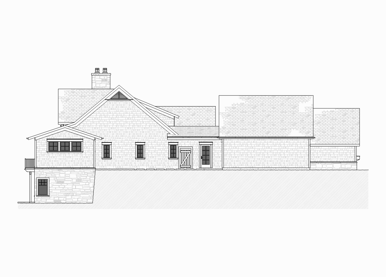 Home Plan Left Elevation of this 4-Bedroom,3999 Sq Ft Plan -168-1105
