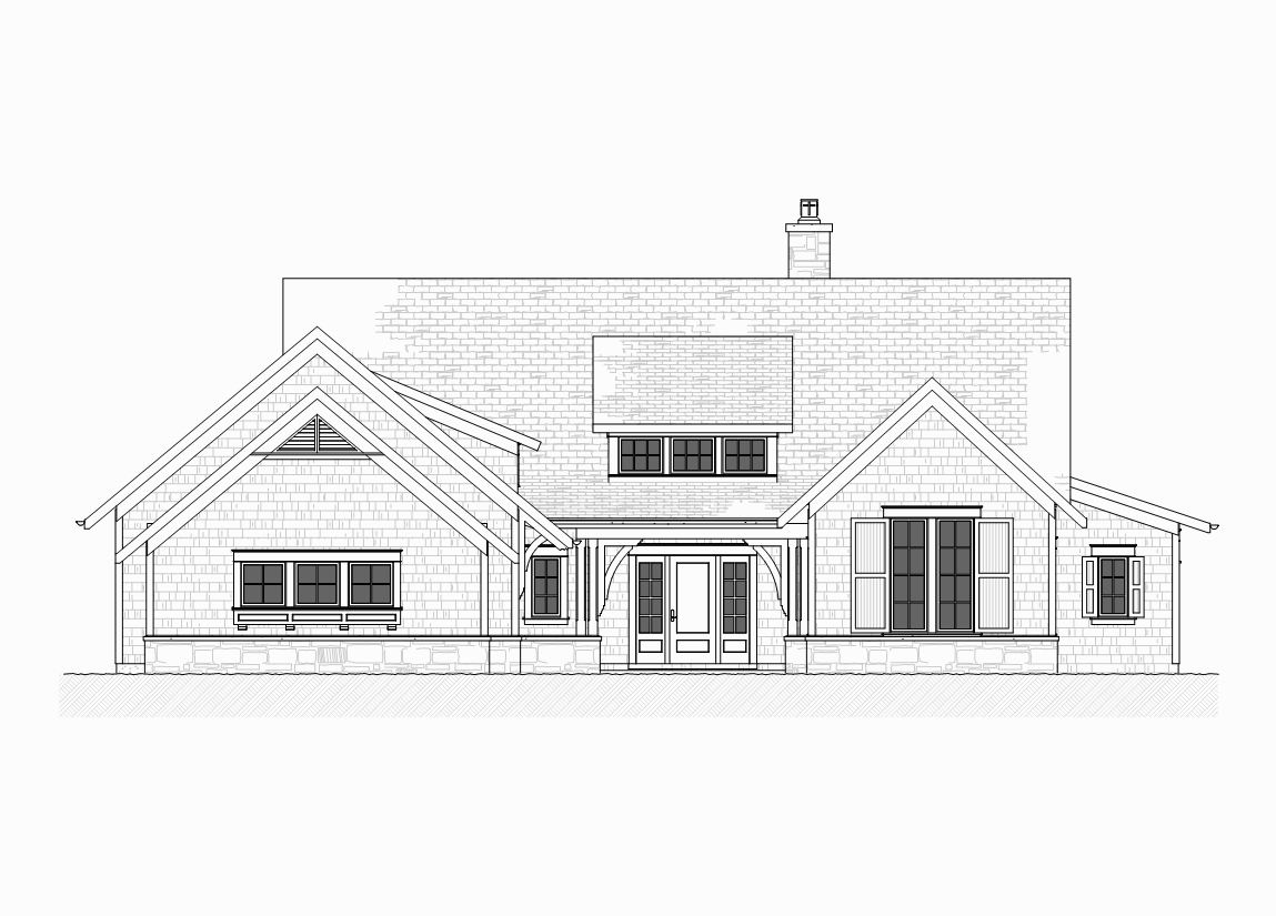 Home Plan Front Elevation of this 4-Bedroom,3999 Sq Ft Plan -168-1105
