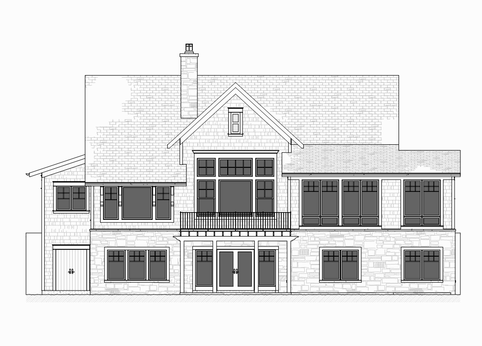 Home Plan Rear Elevation of this 4-Bedroom,3999 Sq Ft Plan -168-1105